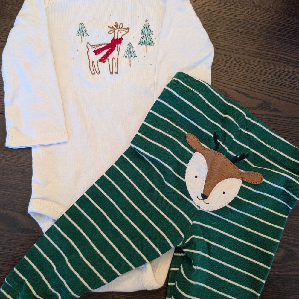Reindeer Onesie And Pant Set
